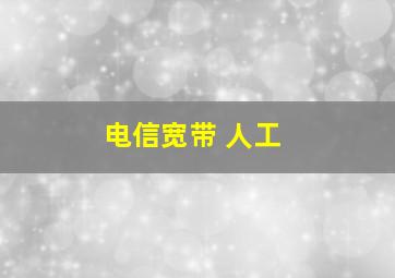 电信宽带 人工